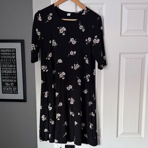 Old Navy Black Floral Mini Dress